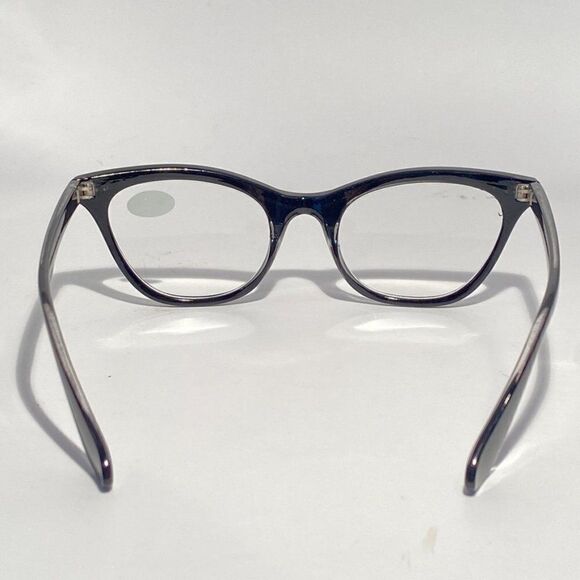 0775 Reading Glasses 2.50 Readers Black Modified Cateye Frames NWT - Picture 4 of 8